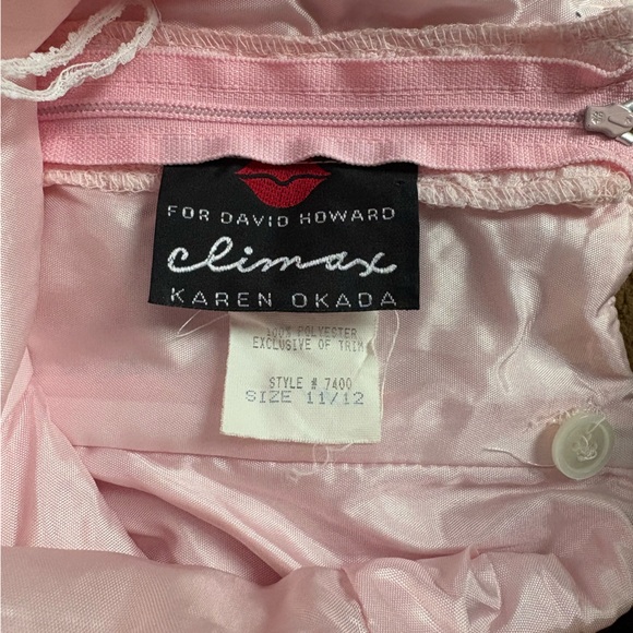 Karen Okada For David Howard Drop Waist Asymmetrical Pink Dress - Picture 6 of 8